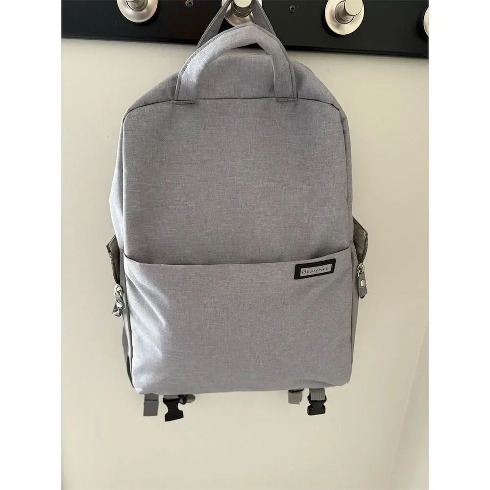 Beaspire Camera Backpack Gray with Compartments‎ & Secure Zippers